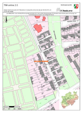 Ansicht einer Flurkarte zum Beispiel notwendig für den Verkauf einer Wohnung